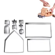 10Pcs Gingerbread House Cookie Cutter Set Mini Christmas House Cookie Cutter Kit Christmas Biscuit Mold
