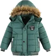 [Odziezet] Boys' Winter Jacket, Baby Quilted Jacket with Hood, Wind Jacket, Thick Coat, 1-5 Years Old