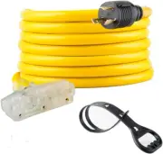 25 Feet Heavy Duty Generator Extension Cord,Generator Locking Cord,Nema L5-30P/T