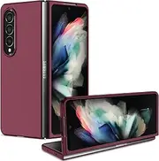 [Eabhulie] for Samsung Galaxy Z Fold4 Case, Slim Hard PC Protective Case Cover for Samsung Galaxy Z Fold 4 5G Wine Red