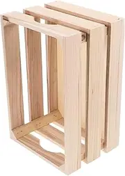 Yardenfun Rustic Wooden Storage Box Versatile Decorative Crate for Display Storage for Retail Home Decor Organization Natural Finish