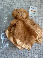 Cloud Island Golden Doodle Puppy Dog Lovey Security Blanket Brown Satin Trim Toy