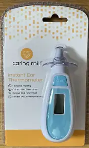 Caring Mill® Instant Ear Thermometer Color Coded Fever Alarm One Second Reading