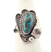 JAMESON LEE Old Pawn Navajo Sterling Silver 925 Turquoise Ring Sz 8.25