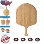 18" Bamboo Pizza Peel - Lightweight Paddle with 8 Slice Grooves for Easy Use