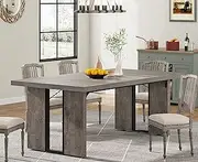 [Tribesigns] 71" Large Dining Table for 6 to 8 People, Rustic Farmhouse Style Dinner Table, Rectangular Dining Table for Kitchen, Dining Room & Living Room