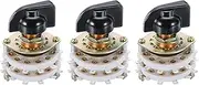 uxcell 2P10T Rotary Switch 2 Pole 10 Position Band Selector 2 Deck for TV Radio Home Machine 3 Pcs