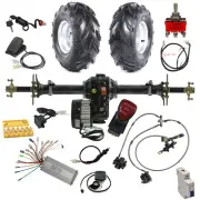 860mm Rear Axle Kit 48v 1000W Differential Motor 7" Wheels ATV Go kart bike Cart