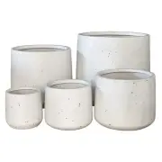 SA NEW Modstone Cylinder Pot 40x34cm White Terrazzo Large 40x34cm White Tz