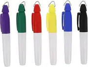 TOBBOMEY 6 Pack Golf Ball Identification Tool Mini Markers Triangular Grip Iron Hook Ink Pens for Golf Course Use