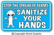 Teachers Doctors Daycare Sanitize Wash Hands STICKER Decal Waterproof Durable