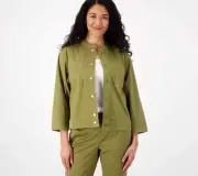 Laurie Felt Lightweight Chino Jacket Martini Olive Green Size S A601120