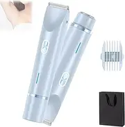 Velvissa Silksnip Hair Trimmer, Velvissa SilkSnip Dual‑Head Ceramic Blade Hair & Body Trimmer, IPX7 Waterproof Wet/Dry Shaver, for Facial Lip Chin Underarm Legs (Blue)
