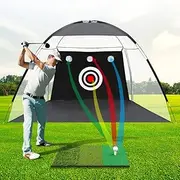 Golf Net with Practice Mat,Golf Hitting Aid Nets 3Mx2M for Backyard Driving Chipping Training Swing with Target Mat Balls for Outdoor Indoor，Gifts for Men Dad Him and Golfer