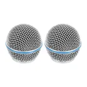 2pcs Mesh Microphone Grill Head Wired Microphone Ball Head Replace Mic