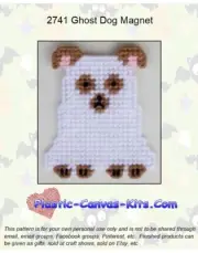 Ghost Dog Magnet-Plastic Canvas Pattern or Kit