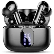 Wireless Earbuds, Bluetooth 5.4 Headphones Bass Stereo, Ear Buds with Black