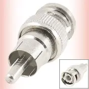2 Pcs BNC to RCA Male M/M Coaxial Cable AV Adapter Connector