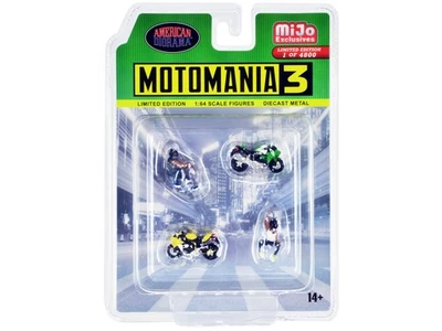 1/64 Scale Diecast Set Motomania 3 Limited Edition American Diorama 4 Pieces