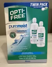 Opti-Free Pure Moist Contact Lens Solution Twin Pack 2 x 10 oz Exp: 10/31/26