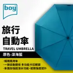 【德國BOY】晴雨兼用三折旅行自動傘-海藍 方便 旅行 掛勾 快乾