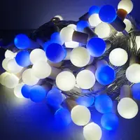 在飛比找特力屋線上購物優惠-[特價]摩達客 聖誕燈100燈LED圓球珍珠燈串(插電式/藍