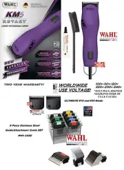 Wahl KM5 ULTIMATE DUTY PURPLE Clipper KIT&10,30 Blade&ATTACHMENT Guide Comb Set