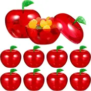 10PCS 6x5cm Christmas Candy Box Apple Shape Wedding Candy Box Christmas Fillable Decorative Ball Candy Gift Wrapping Gif