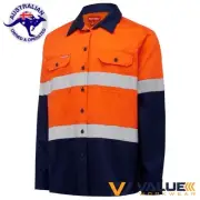 Hard Yakka Womens Long Sleeve Hi vis Light Weight 2 Tone Ventilated Shirt Y08805