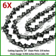 6 x CHAINSAW CHAINS SEMI CHISEL 3/8 063 84 DL FOR STIHL 24"