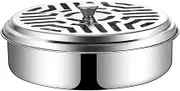 Stainless Steel Holder for Mosquito Coils, Fireproof Mosquito Spiral Container, Portable Metallic Mosquito Coil Holder