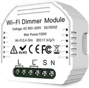 90-250V WiFi Dimmer Module Dimmer Switch Smart Light Switches 2 Way Switch Voice Control APP Remote Control Timing Function Mini Design