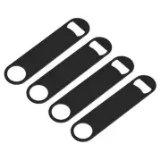 Bottle Opener, 4pcs 7" - Stainless Steel Flat Beer Bottle Opener for Bar (Black)