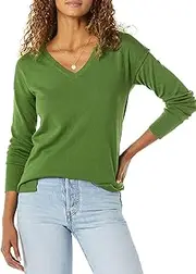 [Amazon Essentials] Women's Lightweight Long-Sleeve V-Neck Tunic Sweater (Available in Plus Size)