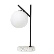 Amalfi Flo Table Lamp Modern Frosted Glass Shade Bedside Lamp For Living Room
