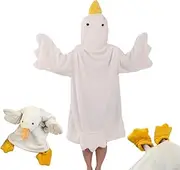 [YeGang] Big White Goose Wearable Blanket - Quirky Couples Hoodie Onesie Thick Coral Fleece Giant Sleeping Bag Cosplay Costume Cozy Sleep Dress Winter Warm Pajamas Sleepwear