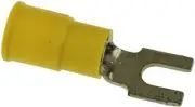Fork Terminal, Block, #6 Stud, Yellow, PK25