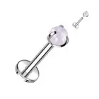 Piercing Ear Labret Titanium Stone Opalite Pink