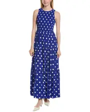 Anne Klein Smocked Bodice Tiered Midi Dress