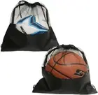 Leanockesa 2 Pack Extra Large Sports Ball Bag, Mesh Soccer Team Balls Bag, Draws