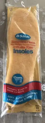 Dr Scholls Warm Eze Fleece Insoles Vintage 1973 Sheep Wool Fleece Men’s 12 NEW