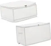 Cabilock 2pcs Underbed Storage Bag Bed Bottom Bag for Quilt Pillow Sheets Seasonal Clothes Multi-function Bedding Container