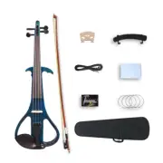 4 Full Size Electric Violin Professional Silent for Adults/Beginner Blue Color