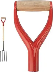 Replacement Shovel Handle - Reinforced Wooden Support, Anti-Corrosive Steel Grip | Time-Saving Heavy-Duty Universaal D-Type Handle with Secure Fit for Shoveling Forking and Outdoor Labor Tasks