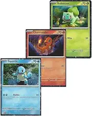 Bulbasaur SVP 046, Charmander SVP 047 and Squirtle SVP 048 Holo Pokemon TCG Promo Cards + TitanCards® Toploader