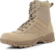 [Sicalobo] Men's Steel Toe Work Boots, Safe and comfortable Waterproof Leather Work Boots, Anti Slip Rubber Sole Work Boots, Industrial Construction Safety Work Boots