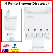 Bathroom Shower 4 Pump Soap Shampoo Conditioner Gel Dispenser Caddy Motel BnB