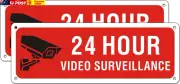 Video Surveillance Metal Sign under 24 Hour for Business House Camera Security W