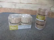 Elegant Wonder Gold Rhinestone Napkin Ring Set & Tea Light Candle Holder Set