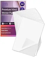 Hcskoss 100 Pcs Removable Labels 4x6 Inch Resistants No Residue for Home Packing Box Storage Bins Matte White Paper Sheets Permanent Strong Adhesive Matte Self Adhesive Sheets Waterproof Sticker Paper
